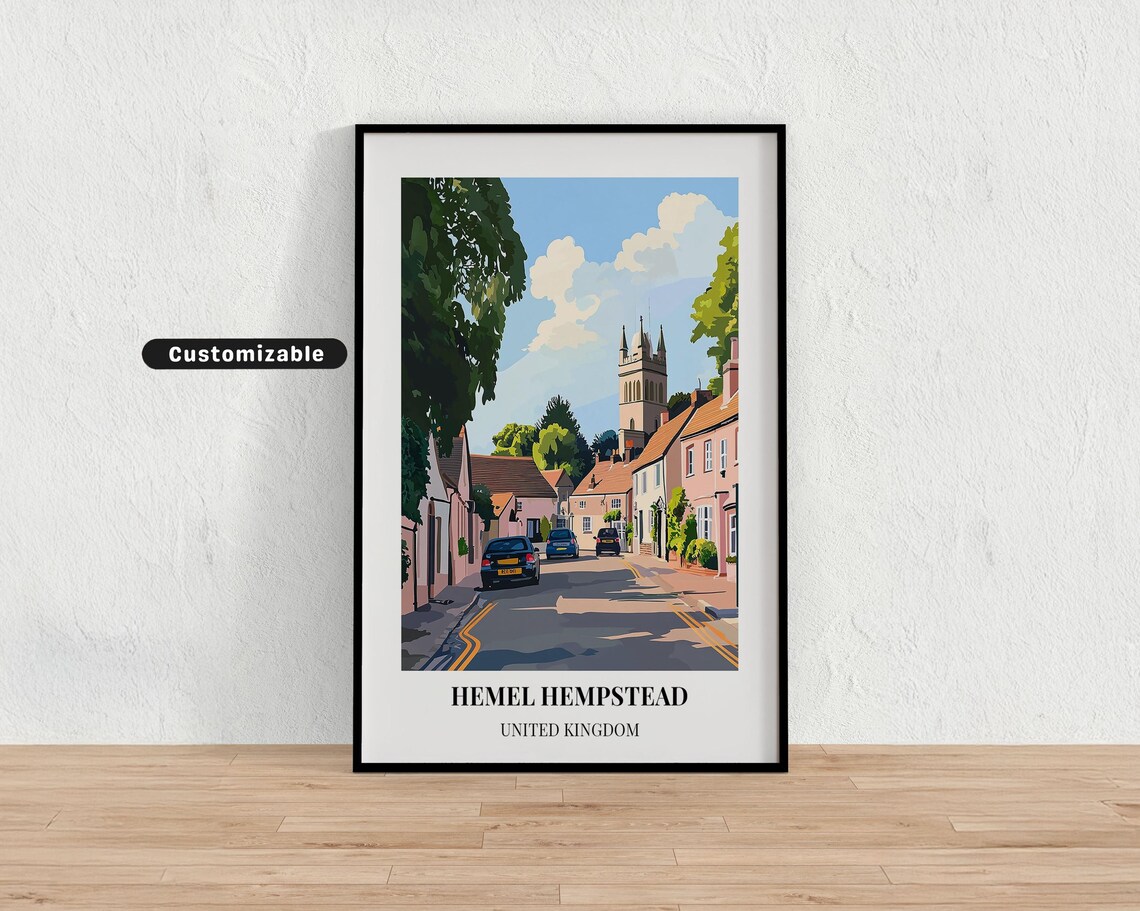 Hemel Hempstead United Kingdom Village Street Church Tower Poster