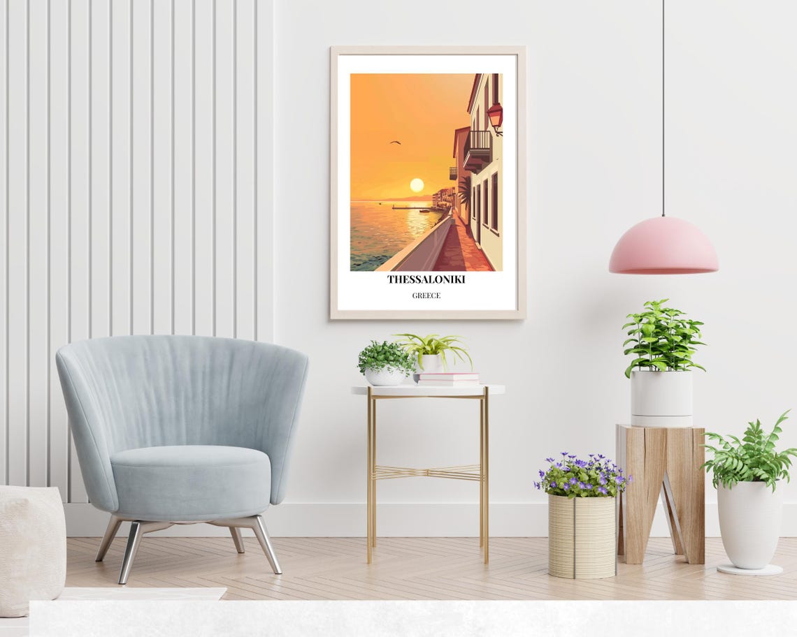 Thessaloniki Travel Print Wall Art Thessaloniki Greece City Print White Tower Of Thessaloniki Travel Gift Travel Gift - Image 2