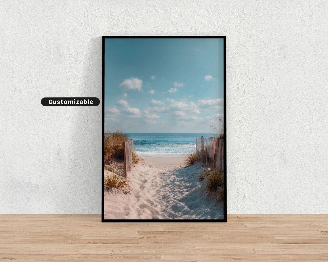 Serene Sandy Dune Path To Ocean Coastal Photography Wall Art