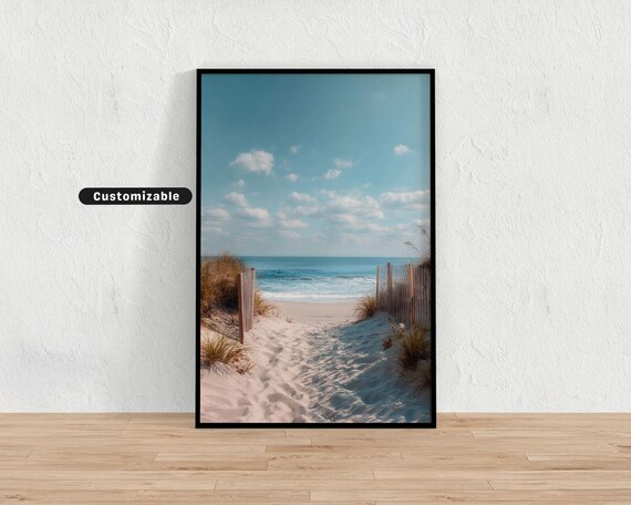 Serene Sandy Dune Path To Ocean Coastal Photography Wall Art