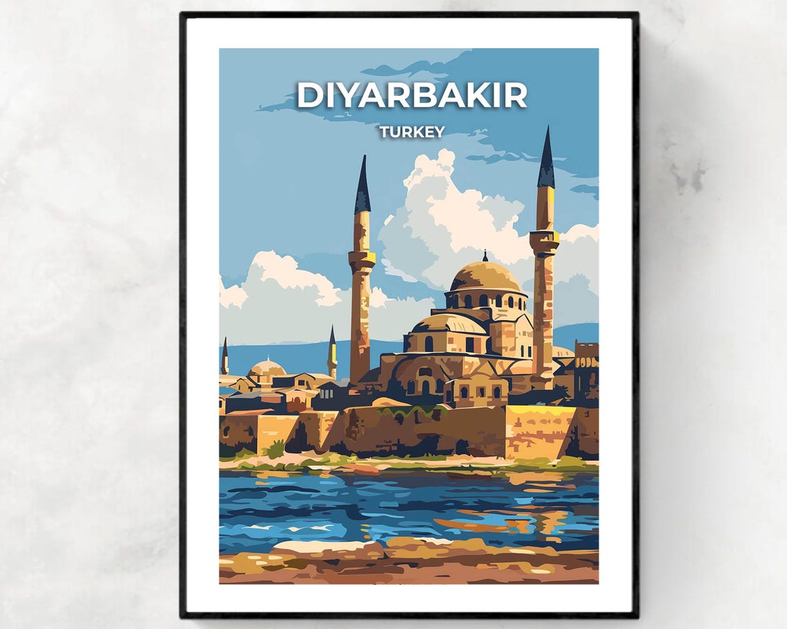 Diyarbakr Travel Print Wall Art Diyarbakr Turkey City Print Diyarbakr Travel Gift Diyarbakr City Poster