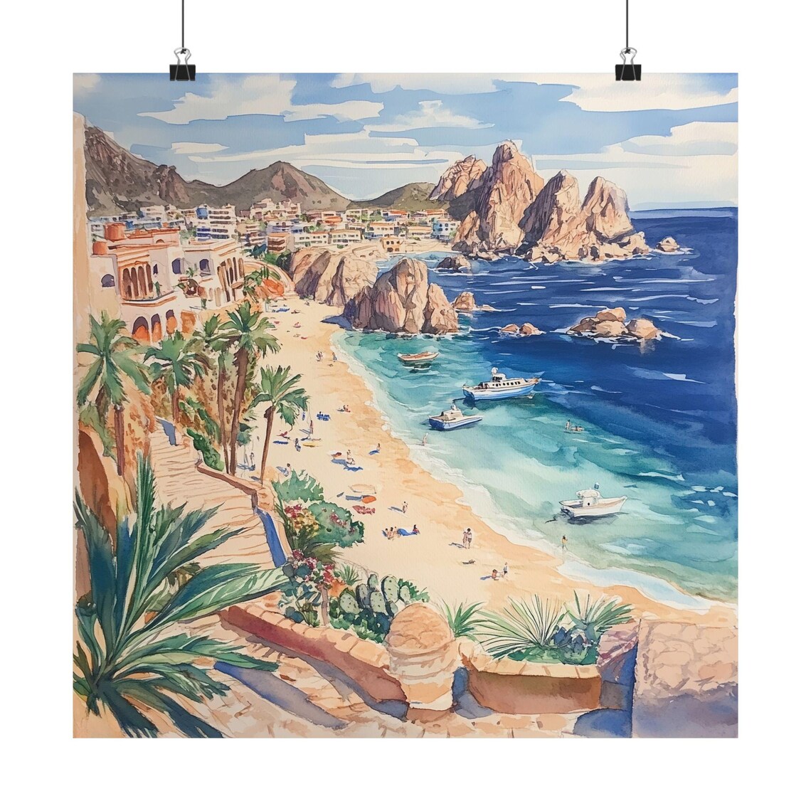 Cabo San Lucas Coastal Mexico Travel Poster
