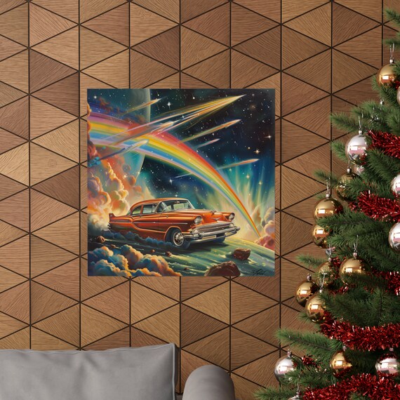 Rainbow Road Adventures, Vintage Car In Space