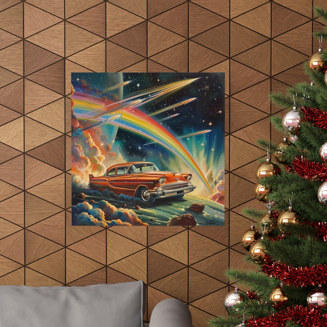 Rainbow Road Adventures, Vintage Car In Space