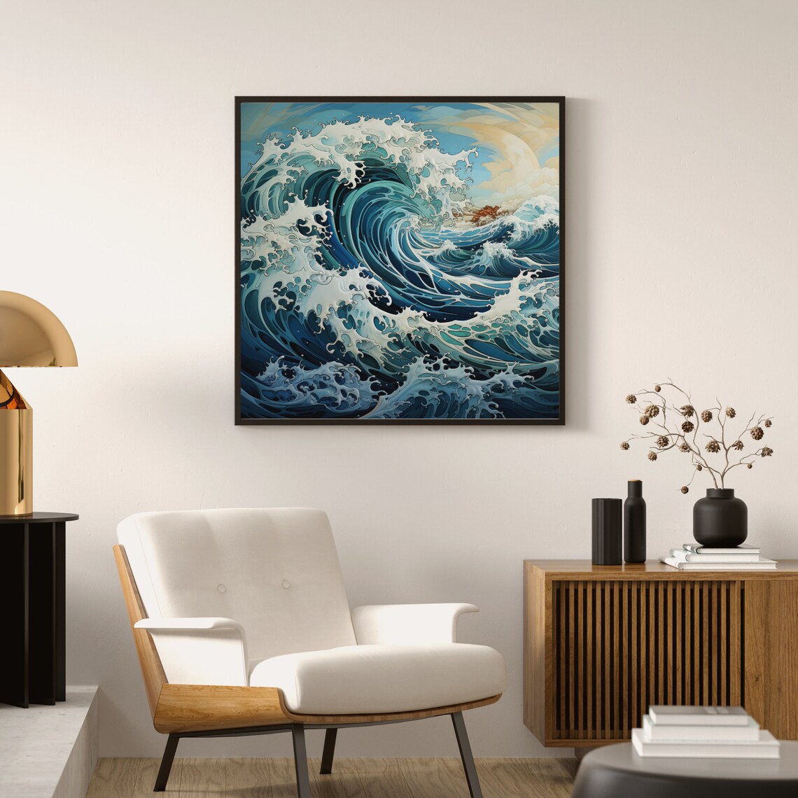 Intense Waves Monochromatic Surfers Dream Wave Art Print - Image 2