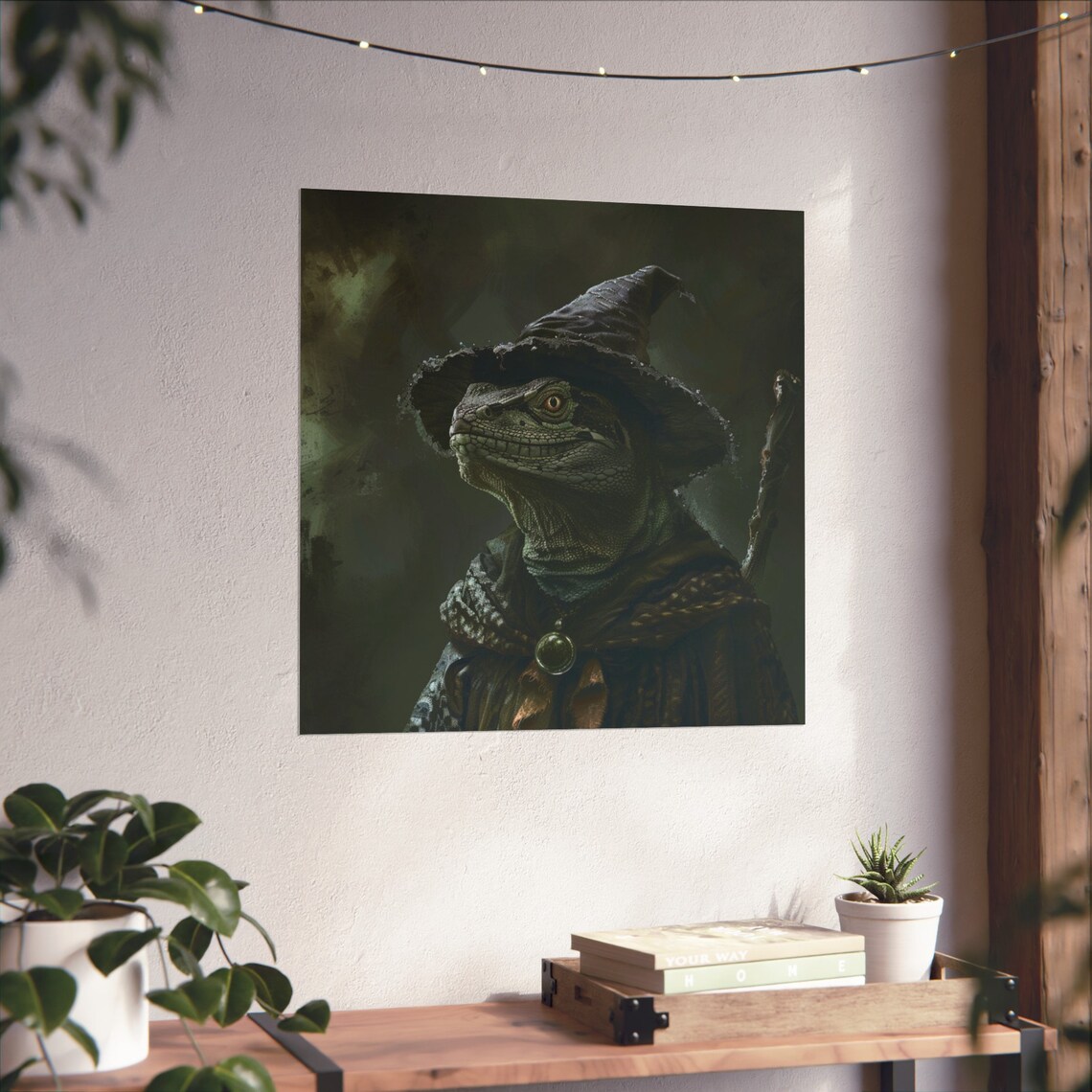 Magical Wizard Lizard - Dark And Spooky Poster - Image 3