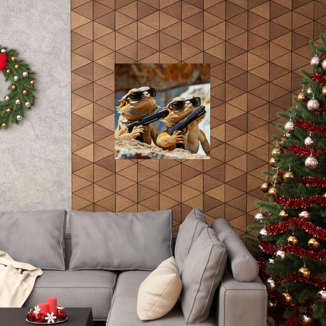 Bearded Dragons In Black Poster, Reptile Humor - Image 4