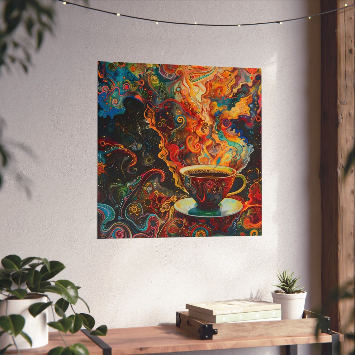 Trippy Coffee Abstract Art, Coffee Lovers Decor