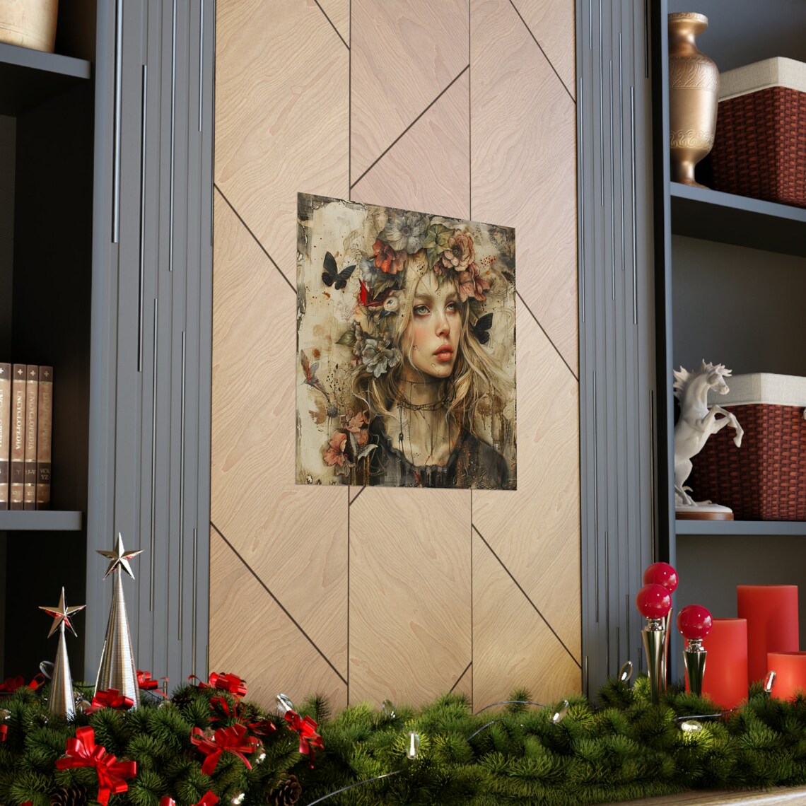 Nature Girl Vintage Butterfly Girl Poster - Image 3