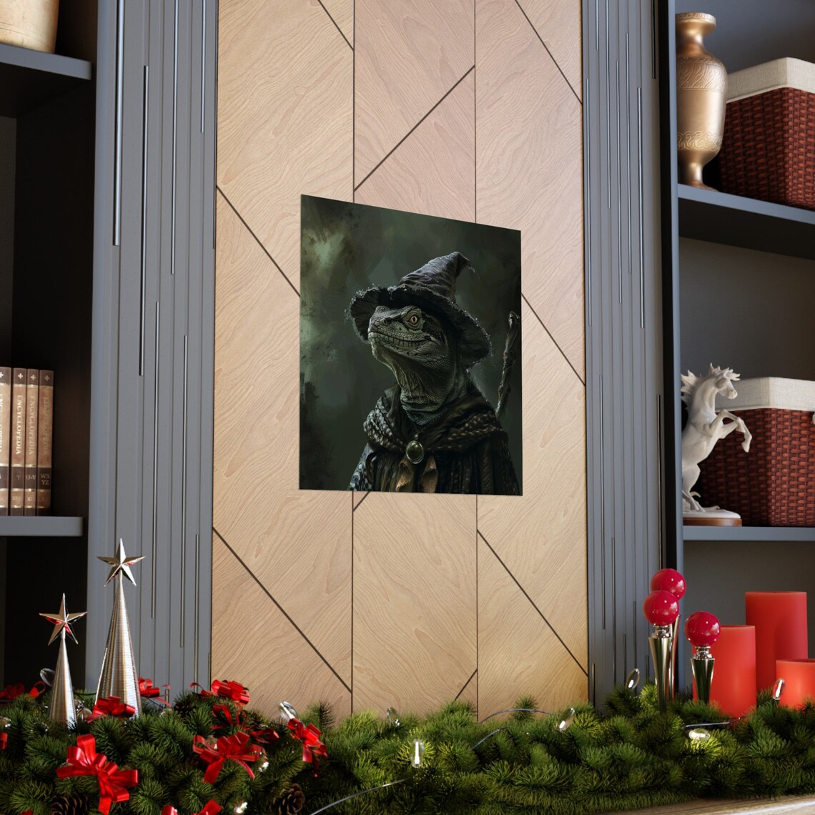 Magical Wizard Lizard - Dark And Spooky Poster - Image 4