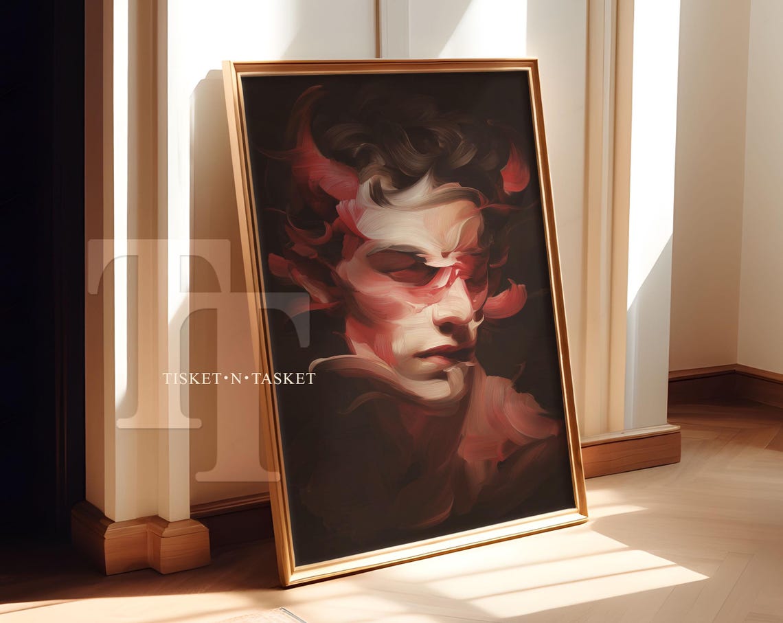 Gothic Clair Obscur Devil Portrait Print Wall Art