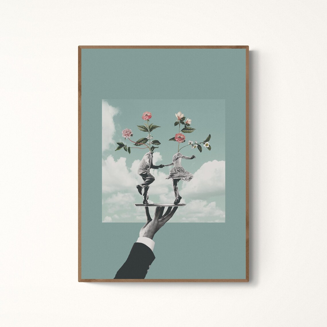 Lets Go Dancing Floral Collage Art Print