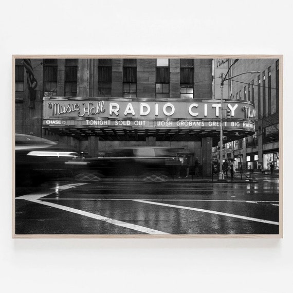 New York City Black And White Music Hall Poster