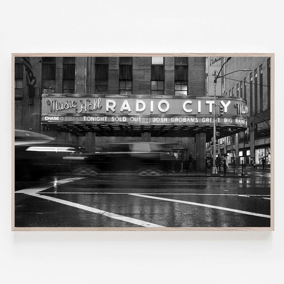 New York City Black And White Music Hall Poster