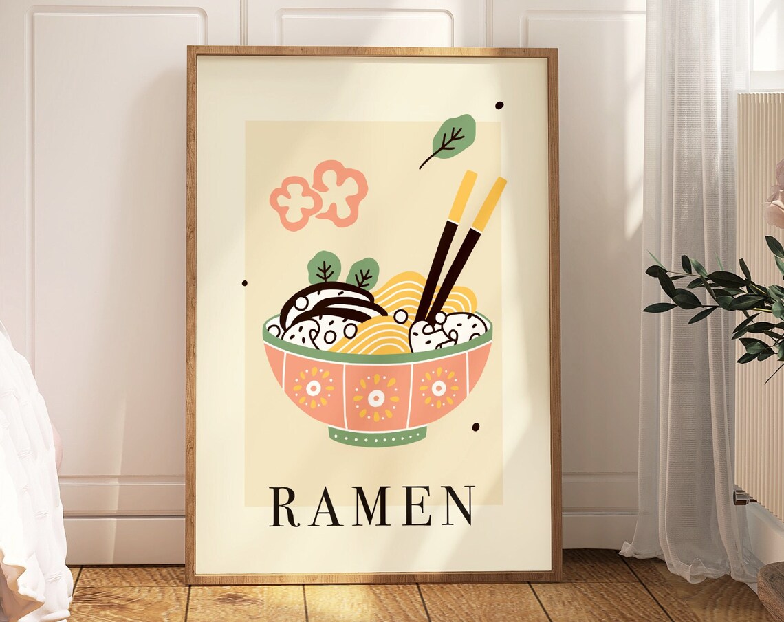 Ramen Noodle Soup Retro Kitchen Art Print