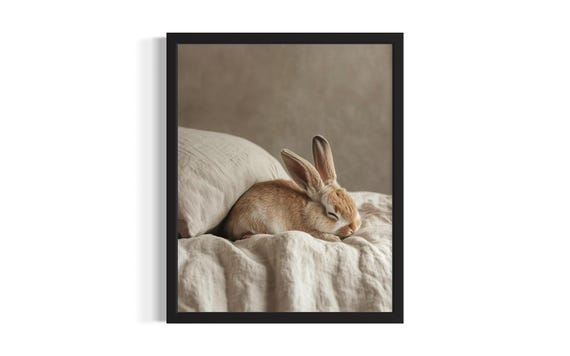 Rabbit Animal Bedroom Poster Art Print Wall Original Painting Artwork Decor