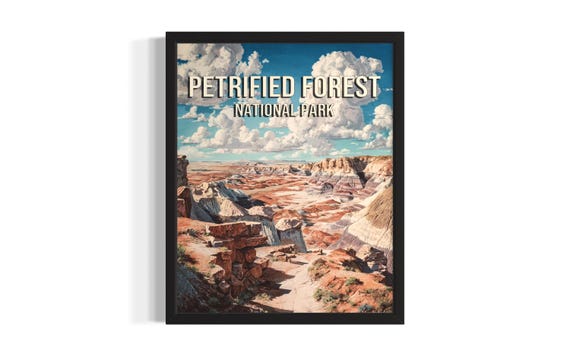 Petrified Forest National Parks Poster Art Print Living Room Wall Original Painting Artwork Decor