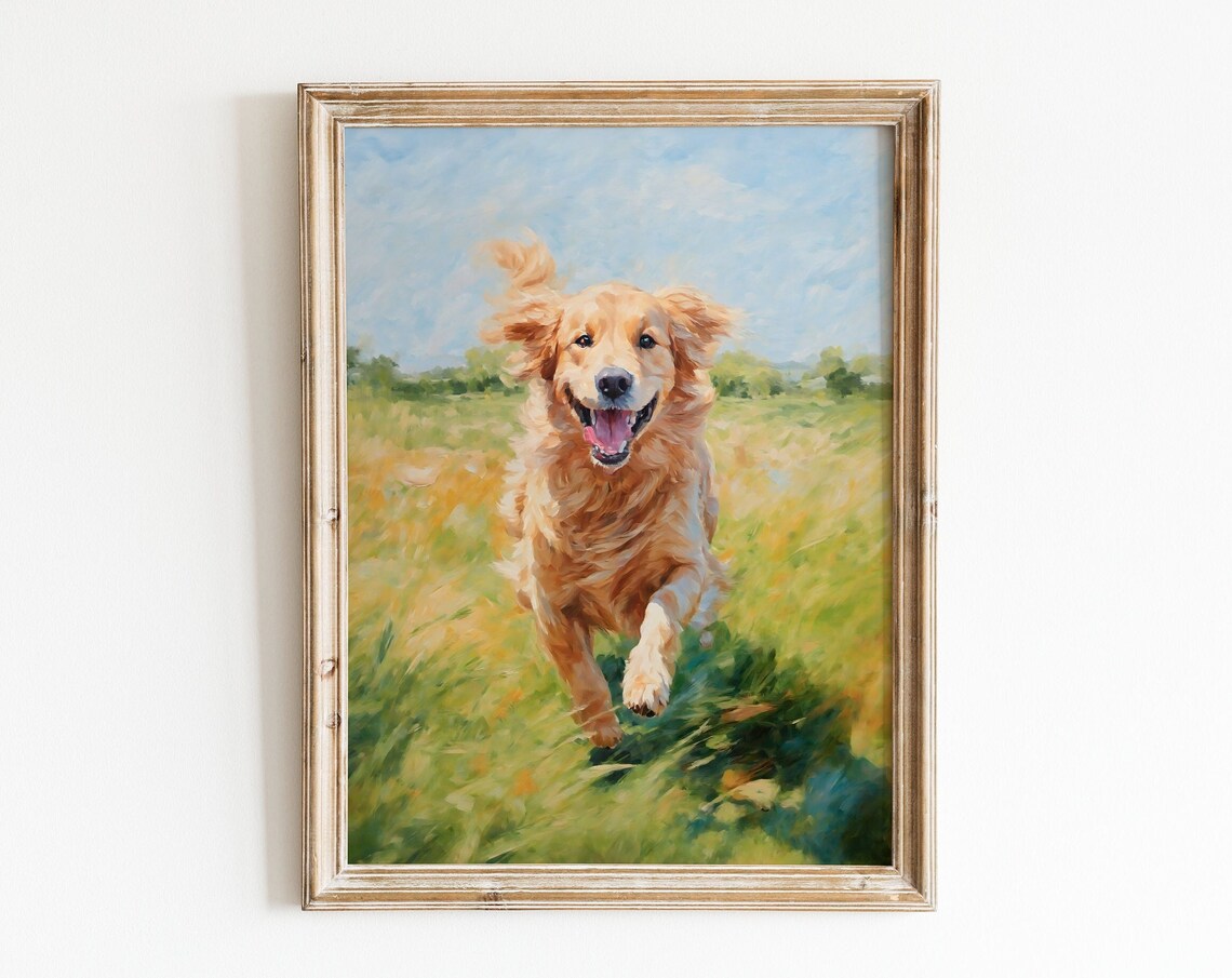 Golden Retriever Minimalist Modern Art Print