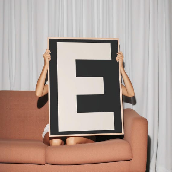 E Print My Type Of A Z Wall Print Retro Wall Art Trendy Wall Art Typography Letters Letter Print Gift Art E