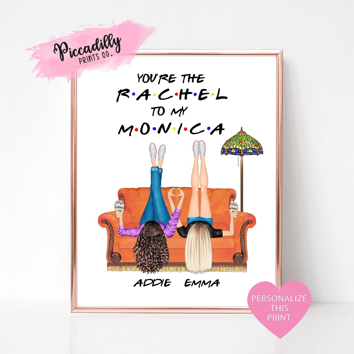 Best Friend Birthday Custom Bff Portrait Poster
