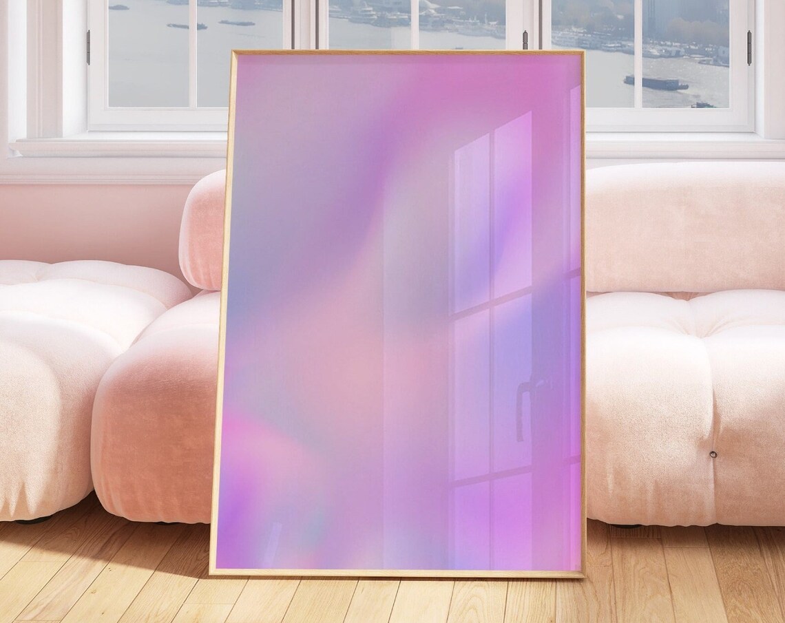 Lilac Aura Gradient Poster, Preppy Room Decor