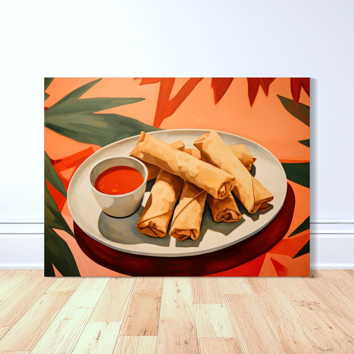Filipino Lumpia Oil Painting Art Print, Pinoy Gift