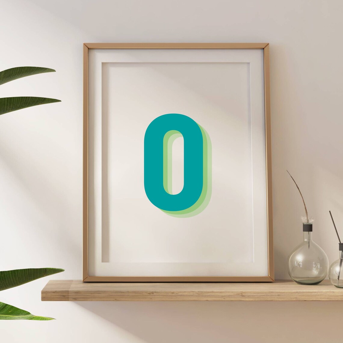 Retro 3D Green Number 0, Birthday Age Poster - Image 5