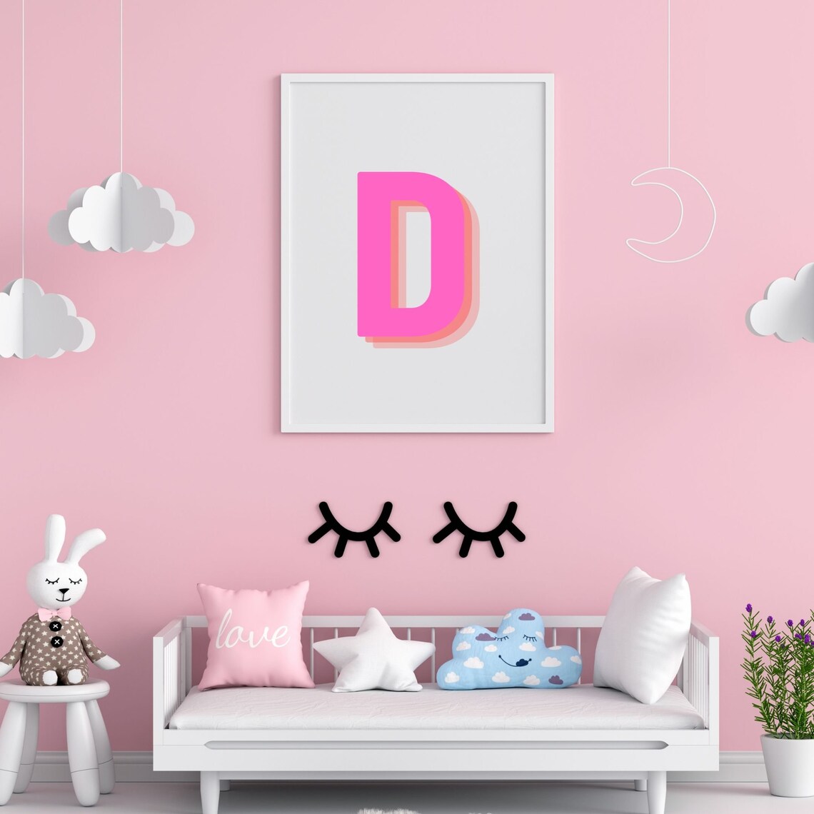 Retro 3D Letter D, Baby Letter Art Print - Image 5