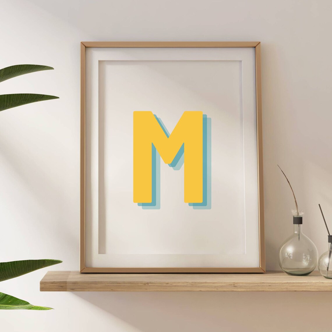 Retro 3D M Letter Monogram, Nursery Decor - Image 5