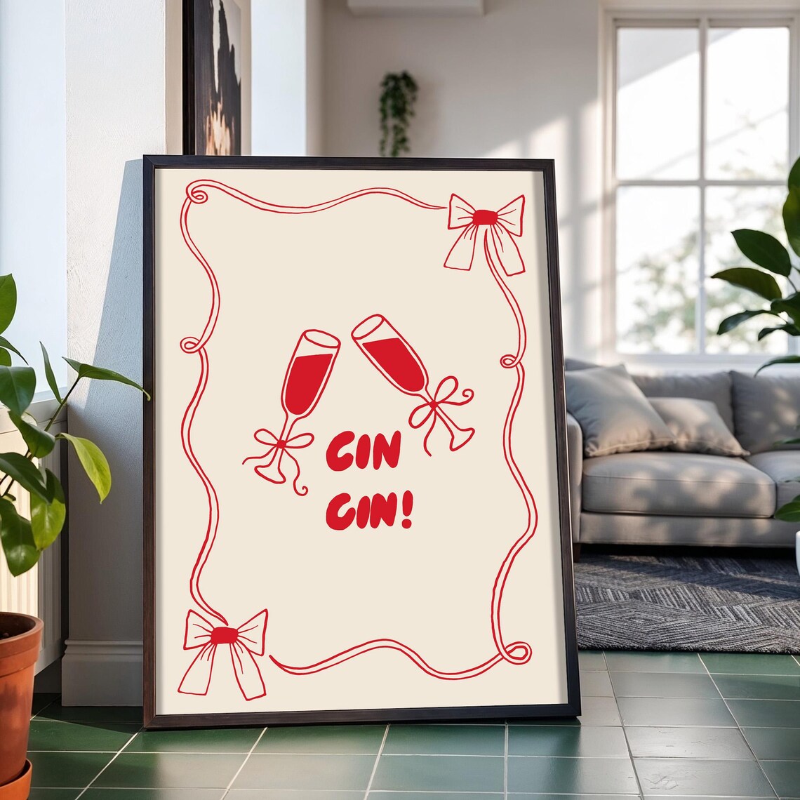 Cin Cin Wine Print, Italian Quote Poster - Image 5