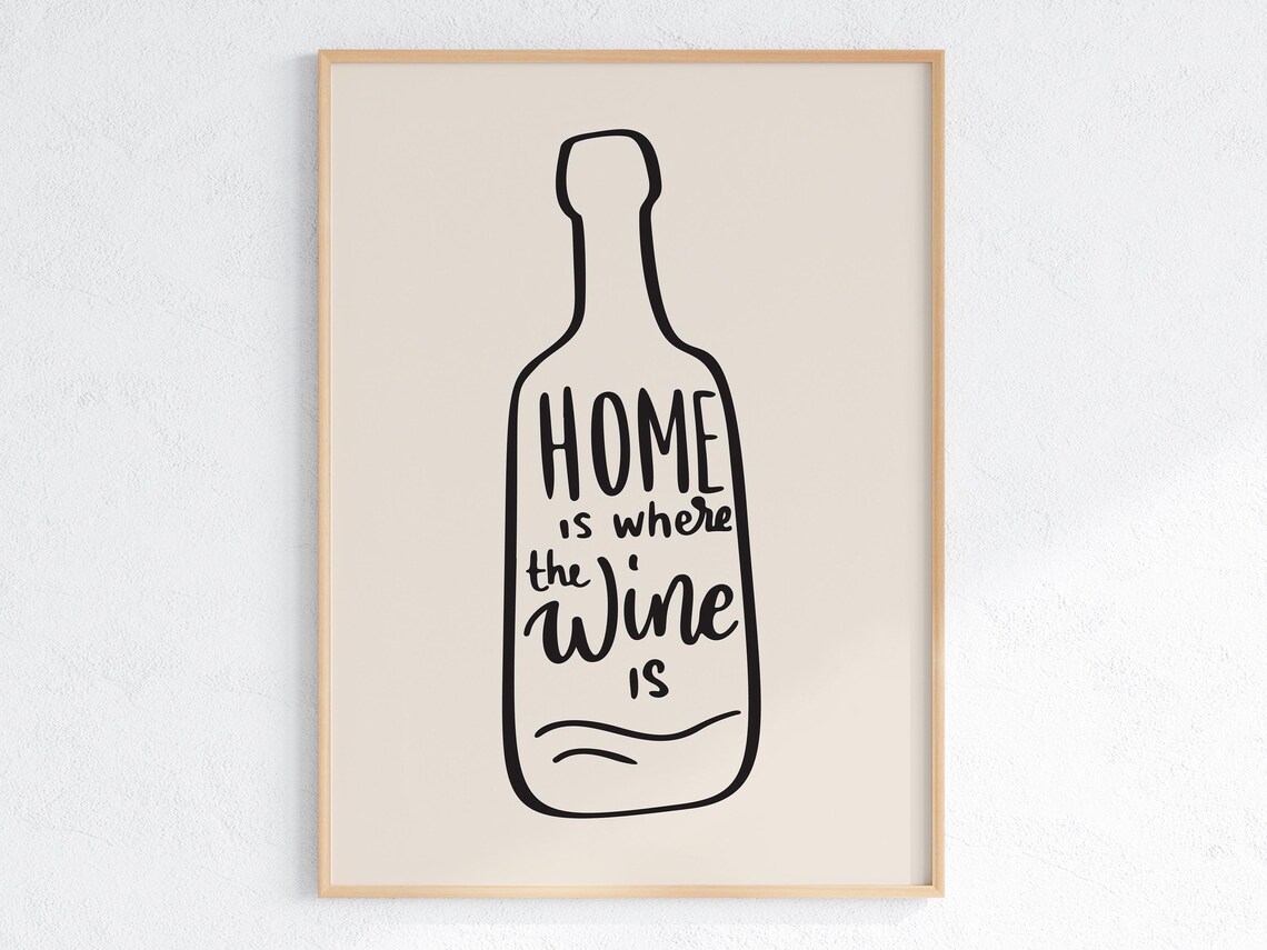 Wine Quote Poster, Minimalist Kitchen Decor - Image 4