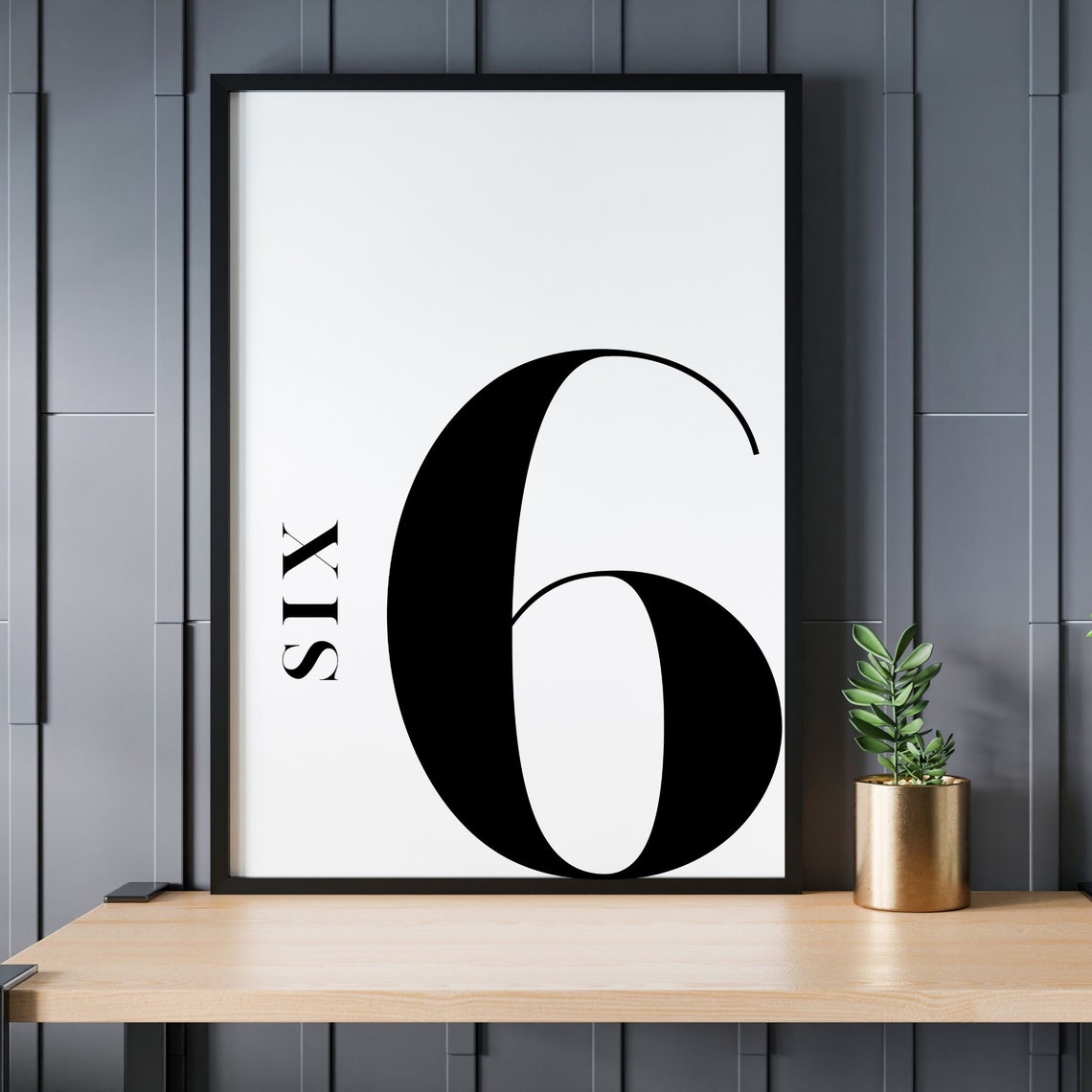 Number 6 Monogram Wall Art Print for Kids Room - Image 5