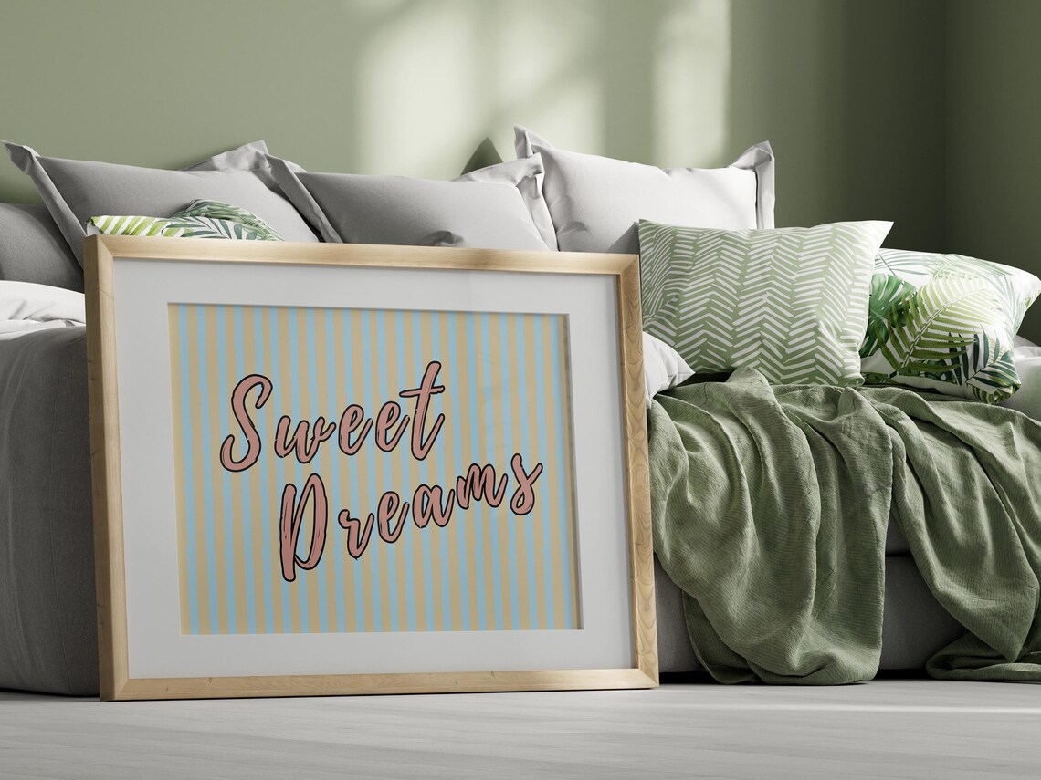 Sweet Dreams Poster, Retro Stripes Art Print - Image 4