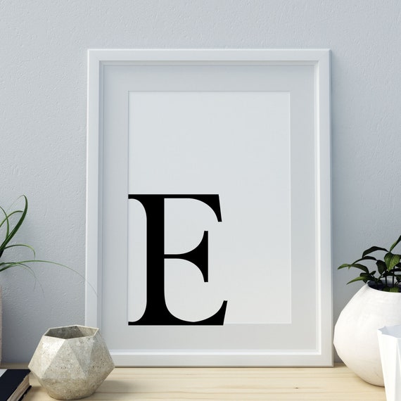 Letter E Minimalist Monogram Art Print