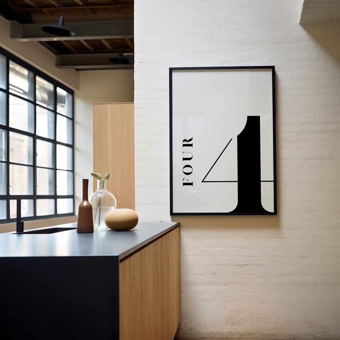 Number 4 Monogram Art Print, Birthday Table Number - Image 4