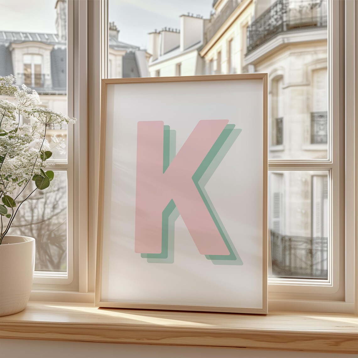 Retro 3D K Letter Monogram, Alphabet Print - Image 2