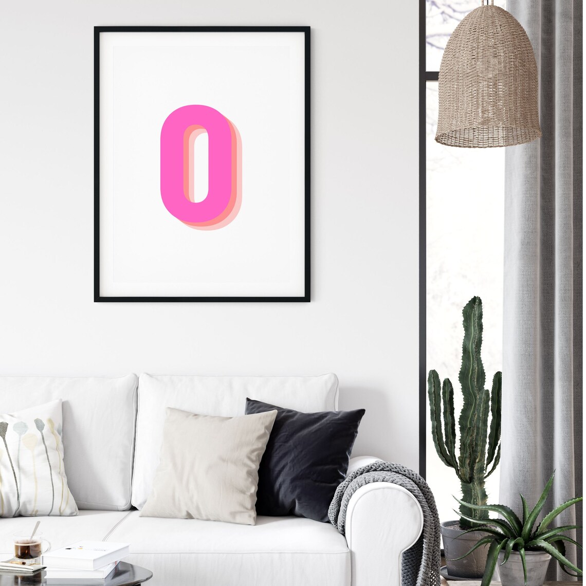 Retro 3D Number Zero, Monogram Birthday Age Art - Image 3