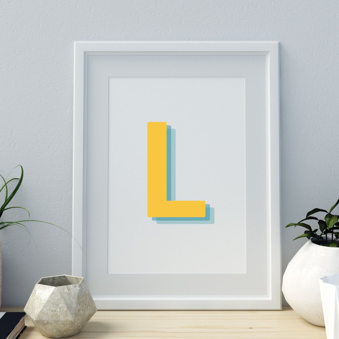 Retro 3D L Letter Print, Alphabet Art Print - Image 3