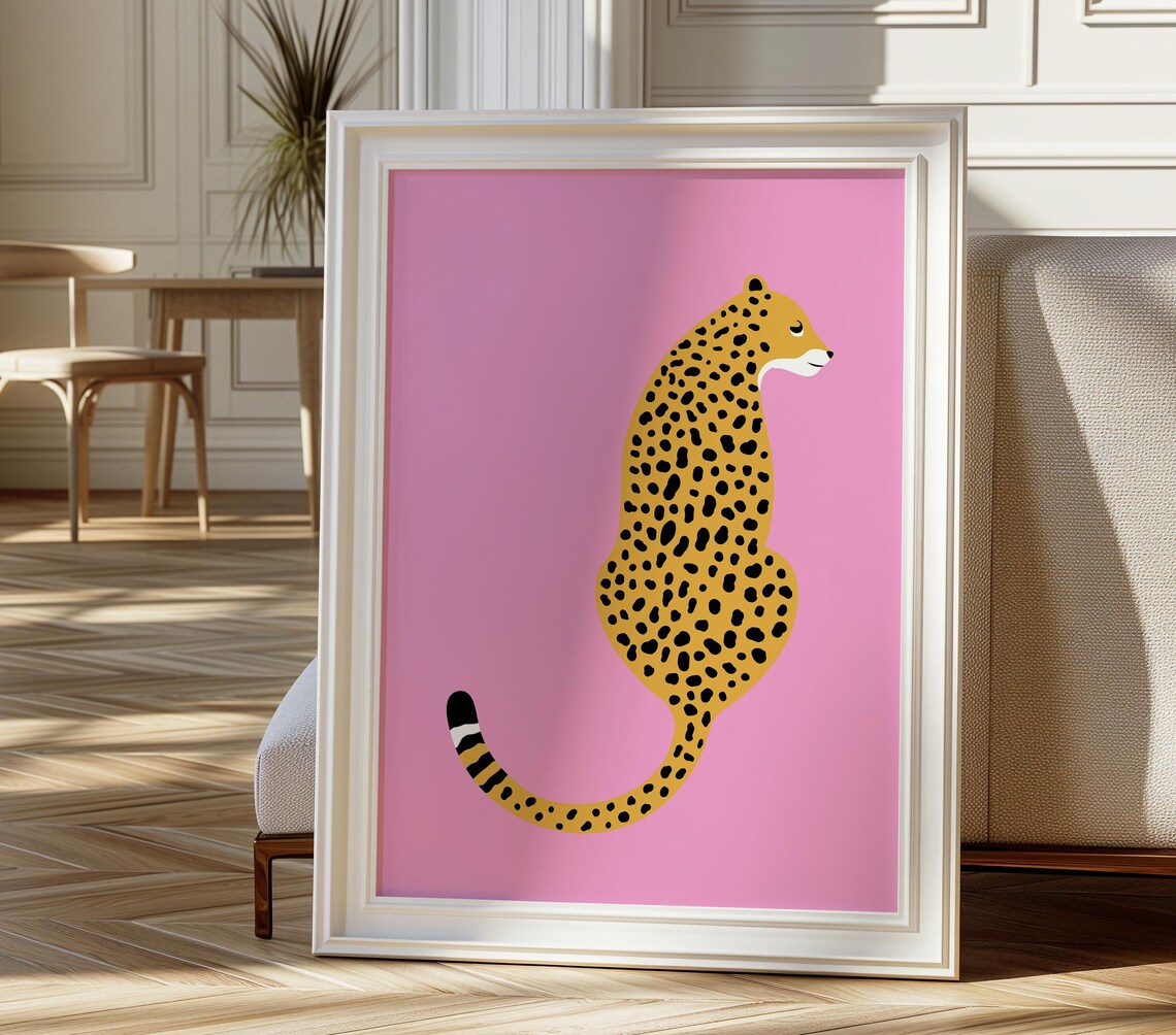 Cheetah Print Pink Leopard Print Jungle Poster - Image 2