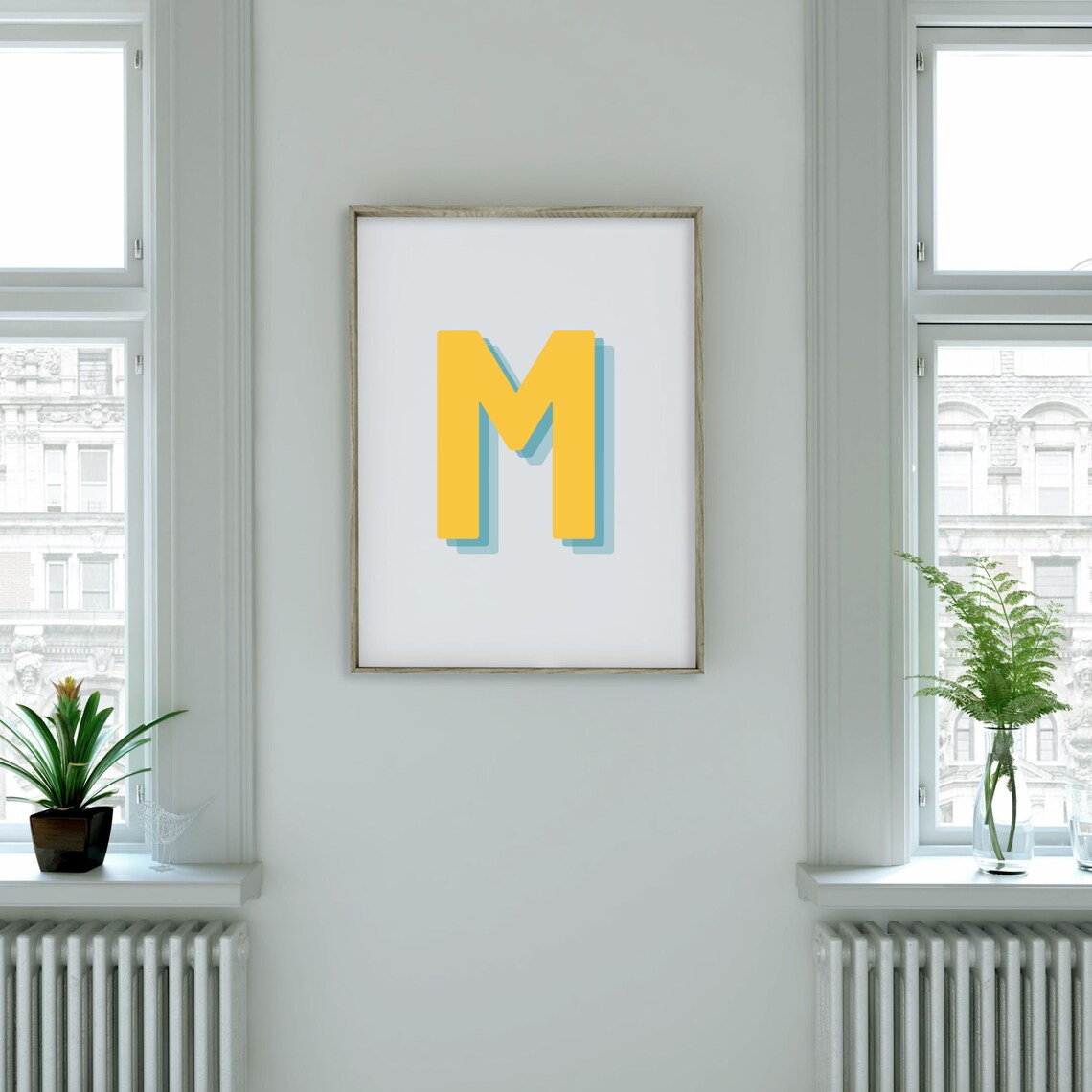 Retro 3D M Letter Monogram, Nursery Decor - Image 2