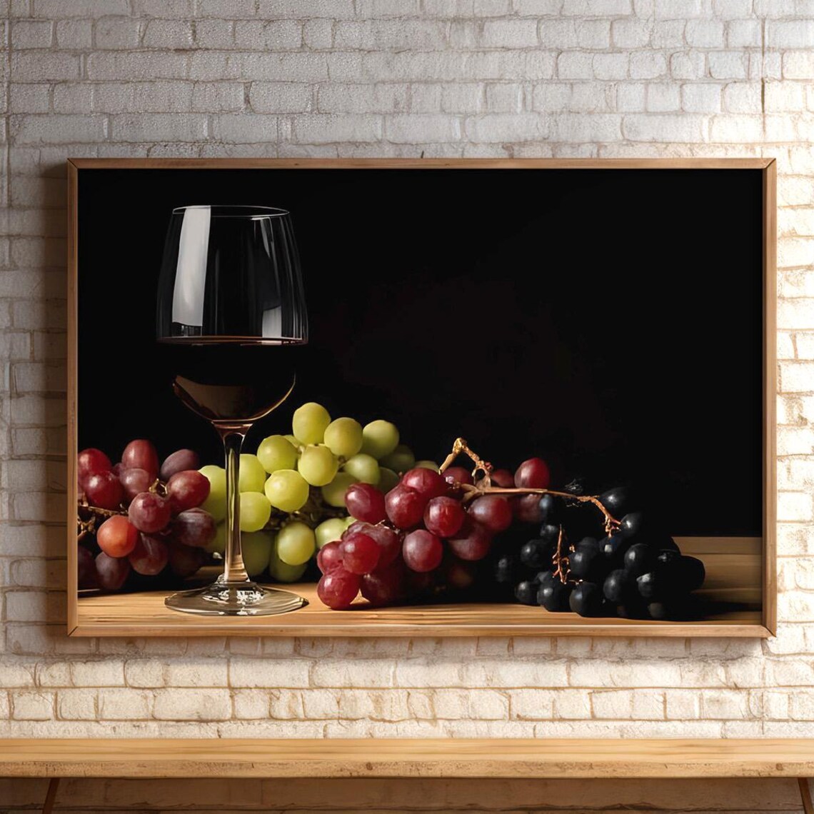 Elegant Wine Glass Grapes Culinary Still Art