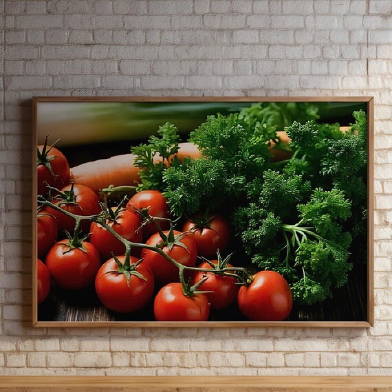 Fresh Tomatoes Carrots Parsley Garden Vegetable Still Life Art Poster