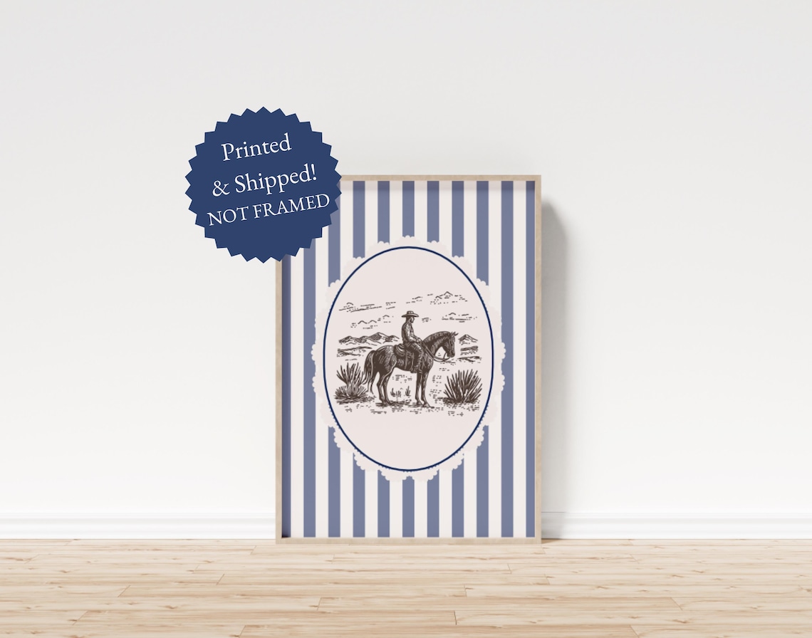 Vintage Cowboy Print Rustic Western Nursery Art