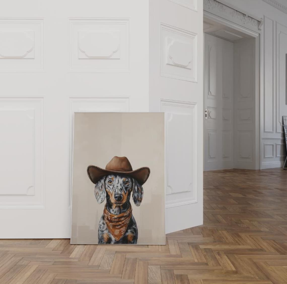 Dachshund Cowboy Hat Western Dog Art Print