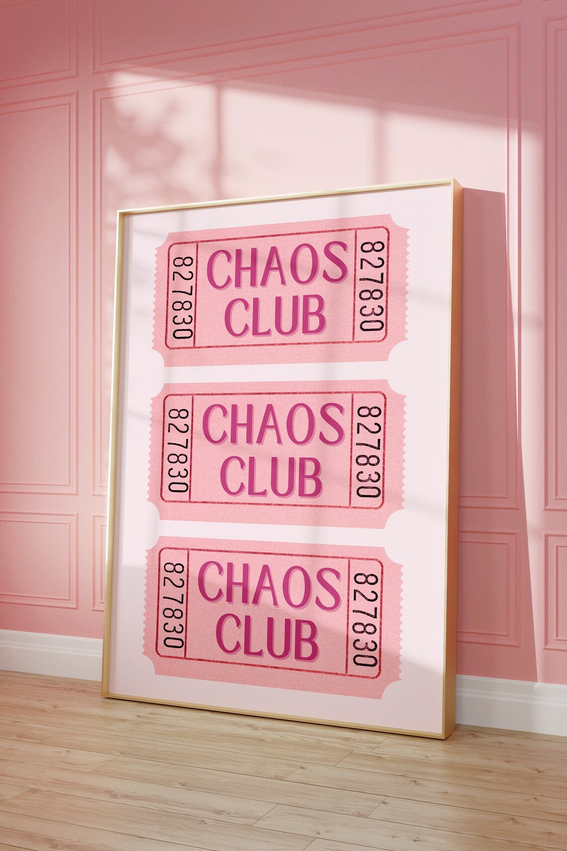 Chaos Club Ticket Print, Retro Aesthetic Art Poster - Image 2