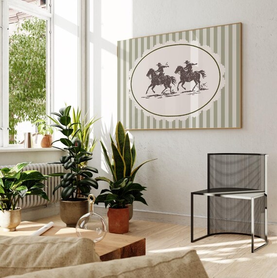 Vintage Cowboy Print Western Nursery Decor