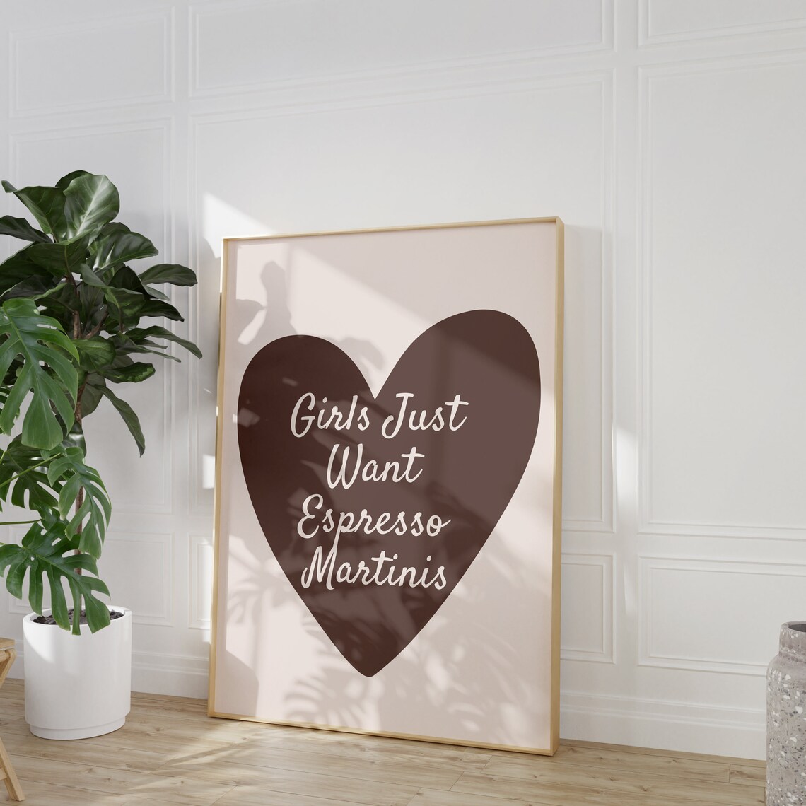 Girls Just Want Espresso Martinis Heart Quote Cocktail Bar Poster - Image 2