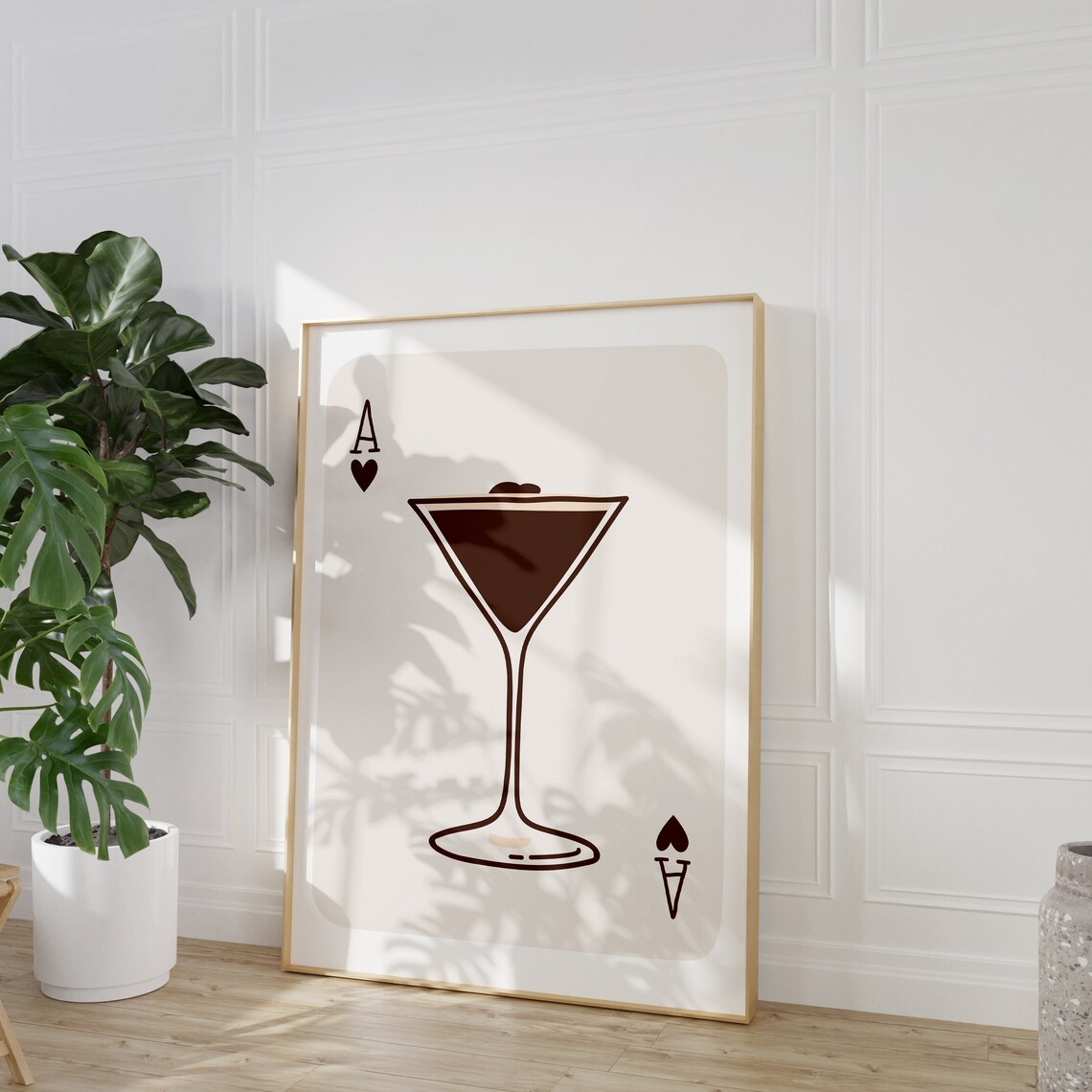 Espresso Martini Minimalist Retro Cocktail Art Print