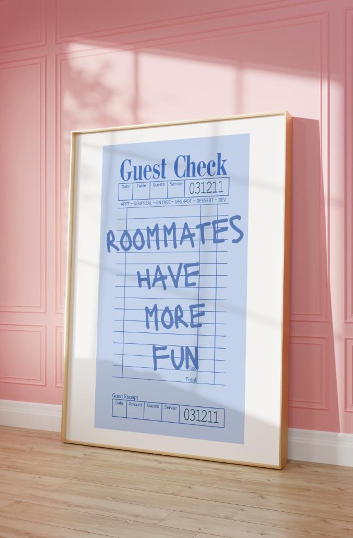 Trendy Blue Guest Check Funny Roomates Art Print