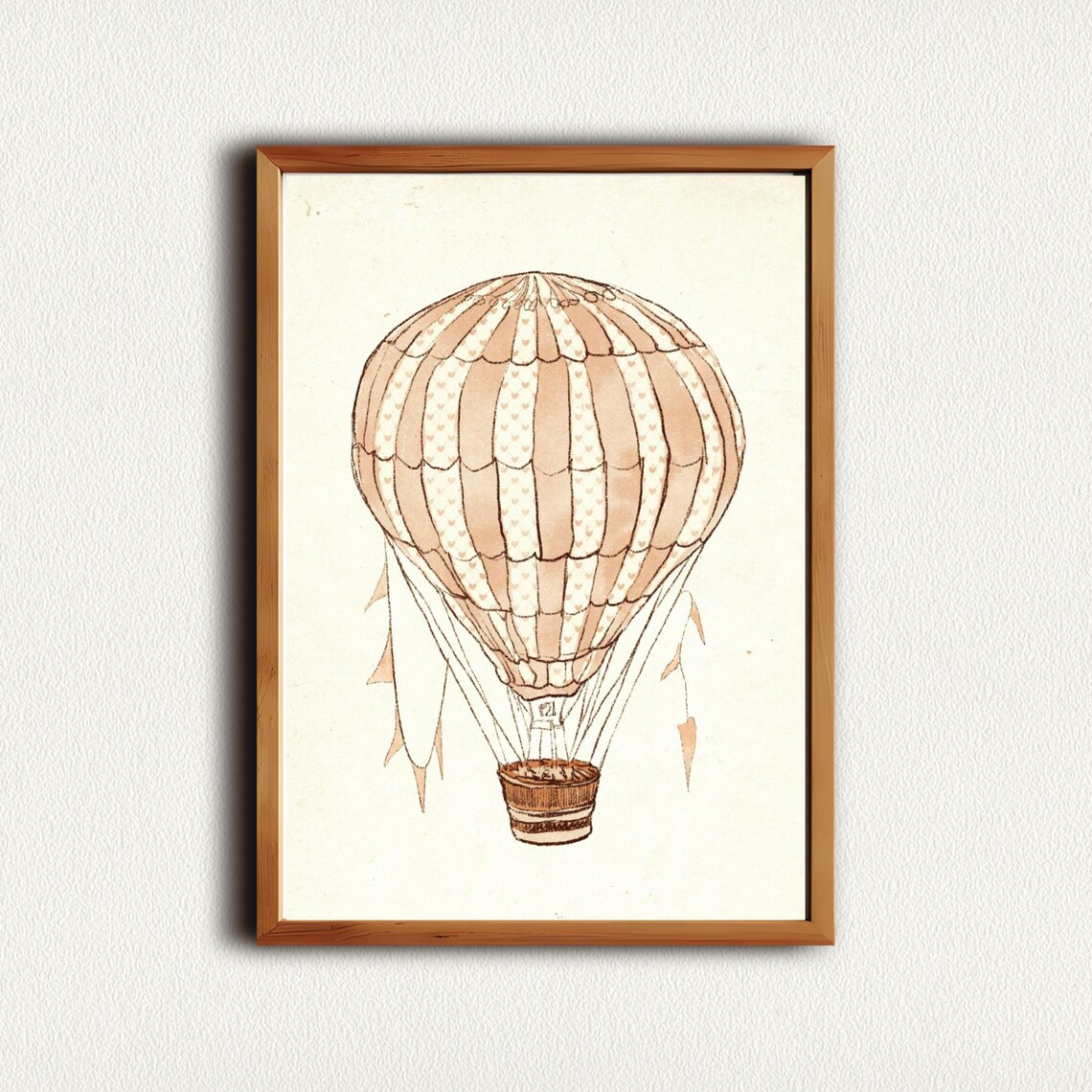 Vintage Pink Hot Air Balloon Nursery Art Print - Image 4